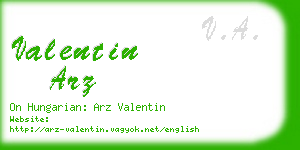 valentin arz business card